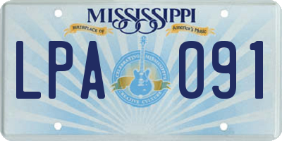 MS license plate LPA091