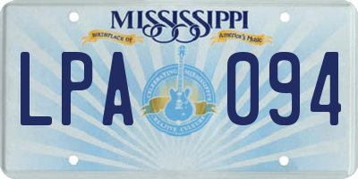 MS license plate LPA094