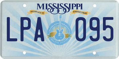 MS license plate LPA095