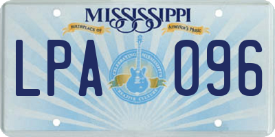 MS license plate LPA096