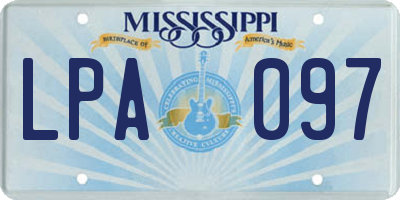 MS license plate LPA097