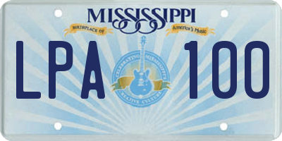 MS license plate LPA100