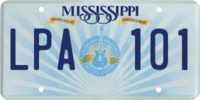 MS license plate LPA101