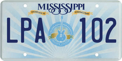 MS license plate LPA102