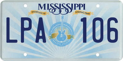 MS license plate LPA106