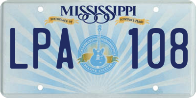 MS license plate LPA108