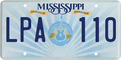 MS license plate LPA110