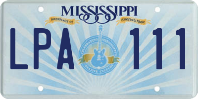 MS license plate LPA111