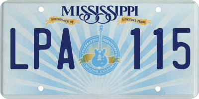 MS license plate LPA115