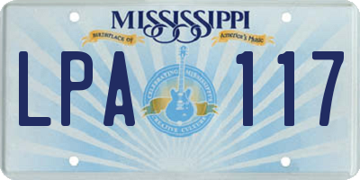 MS license plate LPA117