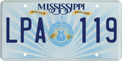 MS license plate LPA119