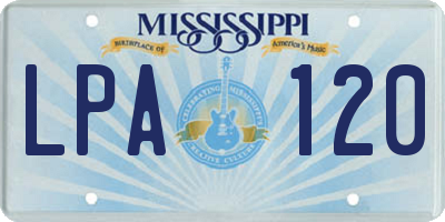 MS license plate LPA120