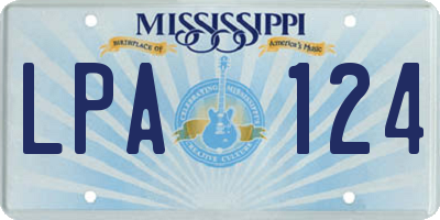 MS license plate LPA124