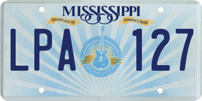 MS license plate LPA127