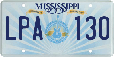 MS license plate LPA130