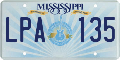 MS license plate LPA135