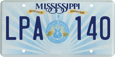 MS license plate LPA140