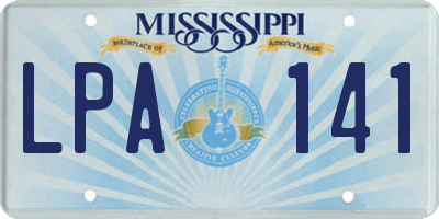 MS license plate LPA141