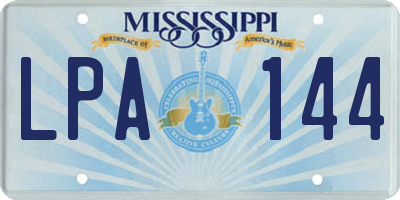 MS license plate LPA144