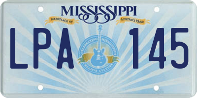 MS license plate LPA145