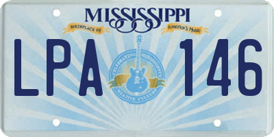 MS license plate LPA146