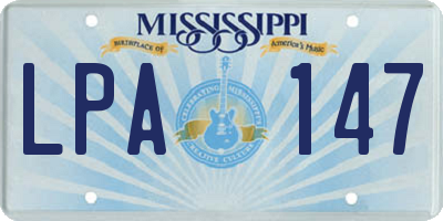 MS license plate LPA147