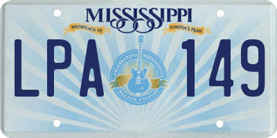 MS license plate LPA149