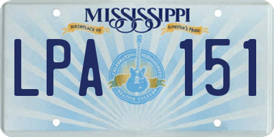 MS license plate LPA151