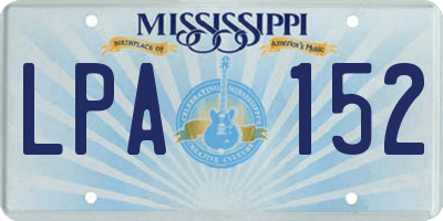 MS license plate LPA152