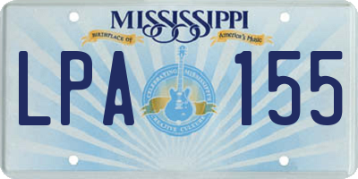 MS license plate LPA155