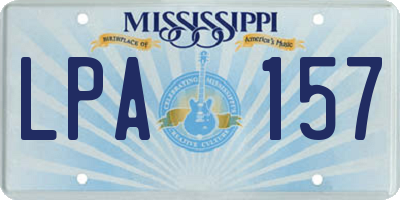MS license plate LPA157