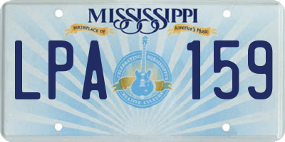 MS license plate LPA159