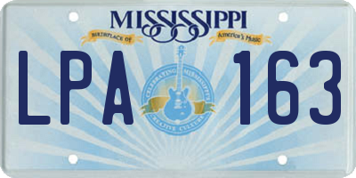 MS license plate LPA163