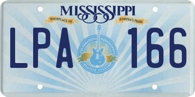 MS license plate LPA166