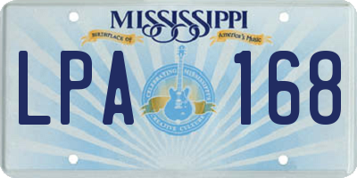 MS license plate LPA168