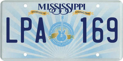 MS license plate LPA169
