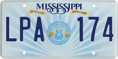 MS license plate LPA174