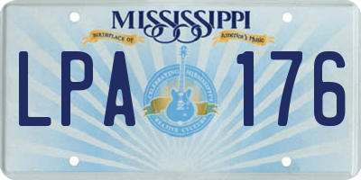 MS license plate LPA176
