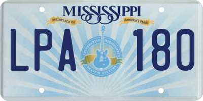 MS license plate LPA180