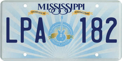 MS license plate LPA182
