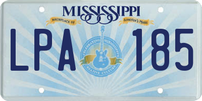 MS license plate LPA185
