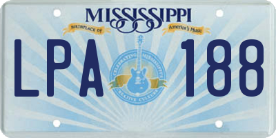 MS license plate LPA188