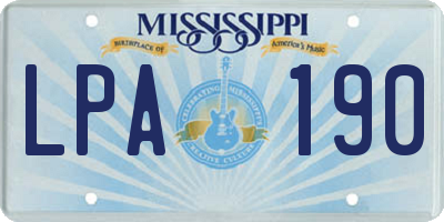 MS license plate LPA190