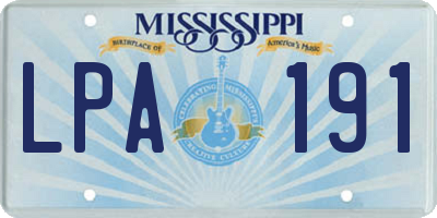 MS license plate LPA191