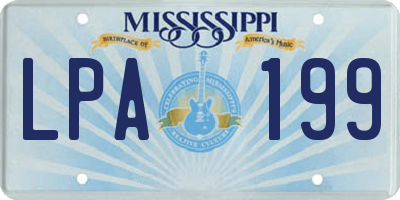 MS license plate LPA199
