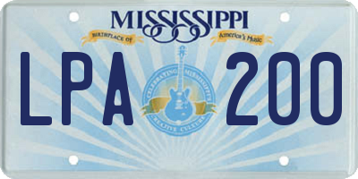 MS license plate LPA200