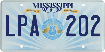 MS license plate LPA202