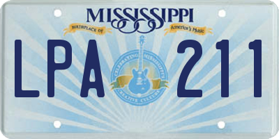MS license plate LPA211