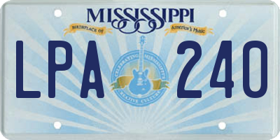 MS license plate LPA240