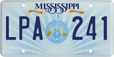 MS license plate LPA241